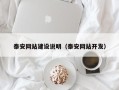 淮南泰安网站建设说明（泰安网站开发）